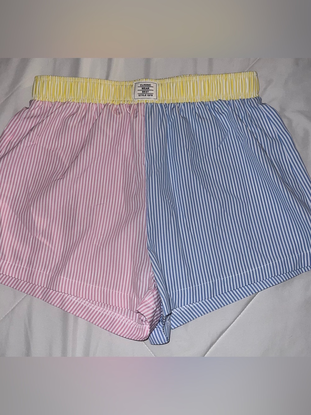 striped shorts